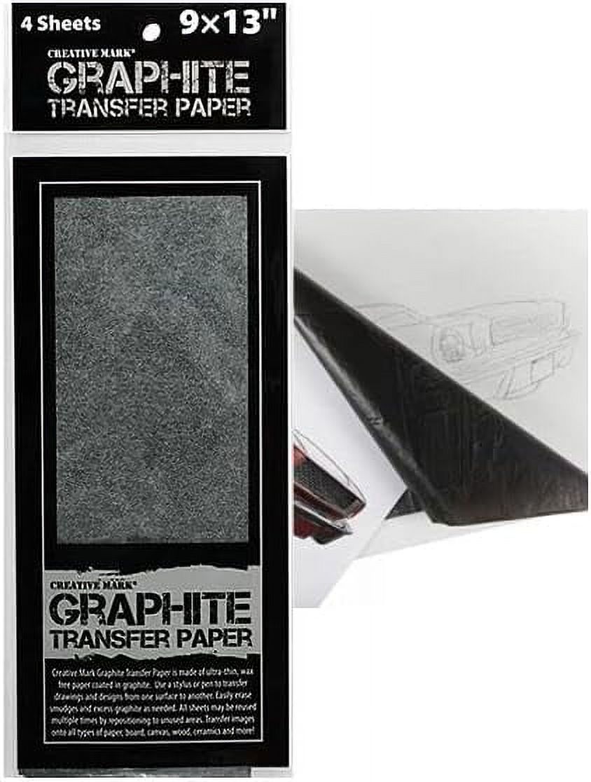 Graphite Transfer Paper For Tracing And Drawing Pack Of 4 LowResidue, NonSmearing Carbon