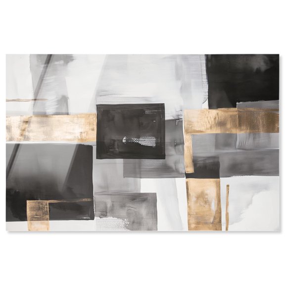 Graphite and Glimmer I Acrylic Boho Wall Art by Art Remedy, Ready to Hang, 36 x 24