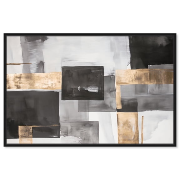 Graphite and Glimmer I Canvas Boho Wall Art by Art Remedy, Black Frame, 36 x 24