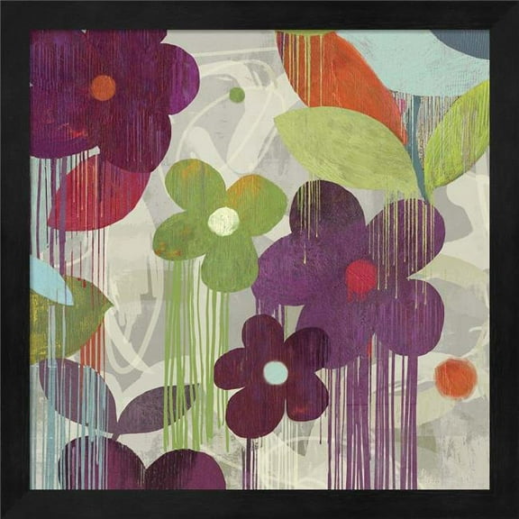 Graphitti Flower II by Posters International Studio, Framed Wall Art, 13.25W x 13.25H