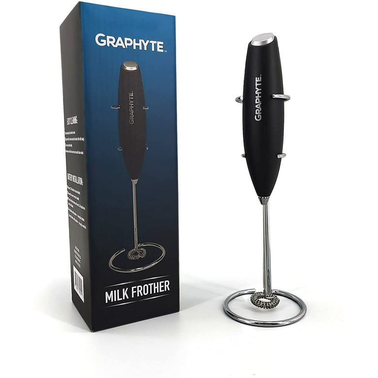 Graphyte Handheld Milk Frother Handheld Foam Maker for Lattes, Coffee,  Cappuccino, Frappe, Matcha, Hot Chocolate with Stand