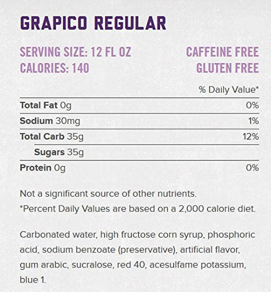 Grapico Sparkling Grape Soda 12 oz cans 12 pack