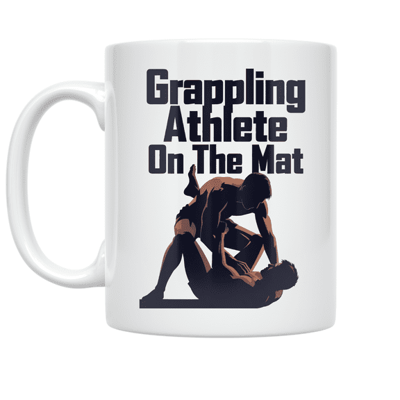 Grappling Athlete On The Mat Design - Grappling Sports Enthusiast - 11 oz Ceramic Coffee Mug