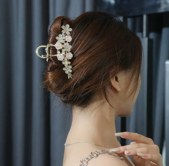 Grappling clip large hair volume shark clip headwear high-end flower hair clip women's back of the head