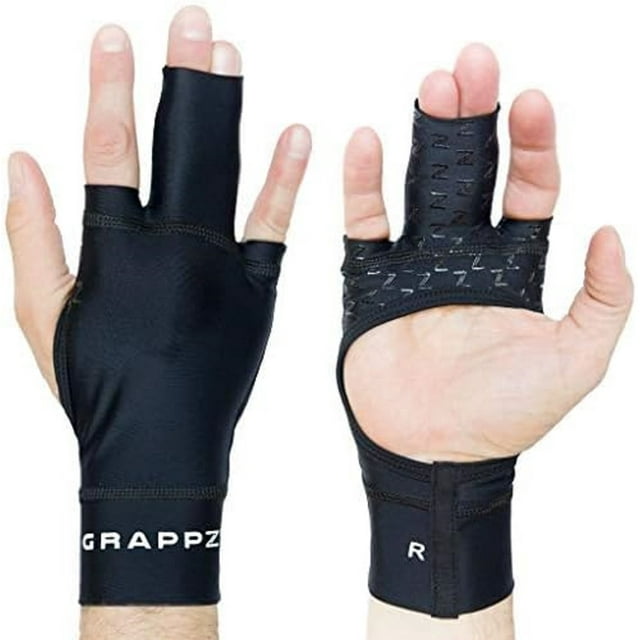 Grappz Middle Finger Compression Gloves - Tape-Free Alternative Splint Gloves with Dual Layer Fabric - Best for Trigger Finger, Injury Protection, Grip Support, All Sports & BJJ - (X-Large, Black)