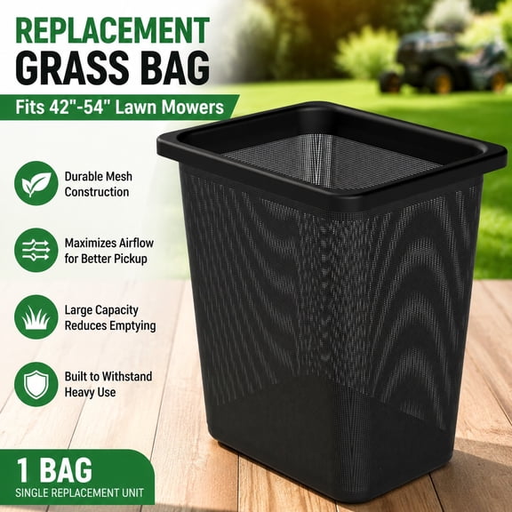 Grass Bag Replacement for Riding Lawn Mower 42 44 48 50 54 Inch Deck Twin Triple Bagger Attachment