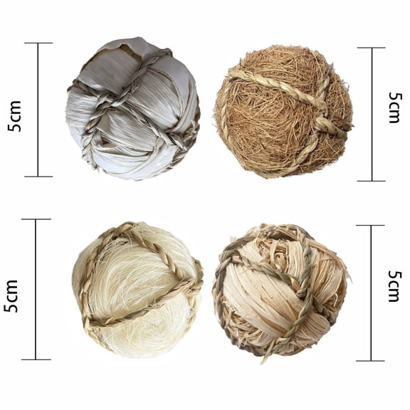 Grass Ball, Chewing Fun Parrot Chewing Toys, Small Animal Toys, Safe Straw Woven Balls
