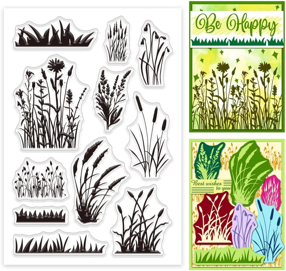 Grass Clear Stamps Rubber Stamps Silicone Stamps Transparent Stamp for ...