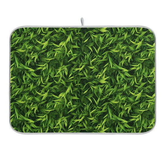 Grass Dish Drying Mat 16x18 Absorbent Microfiber Draining Rack Pad for Kitchen Counter Sink