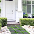Grass Door Deck Tiles, 27 Pack Grass Front Door Mats Outdoor, Real Fake