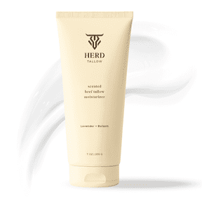 Herd Tallow Beef Tallow Moisturizer 7oz Lavender + Balsam – Grass-Fed Tallow Face & Body Cream with Manuka Honey, Oat & Hyaluronic Acid – Calming, Hydrating Balm for Dry, Sensitive Skin
