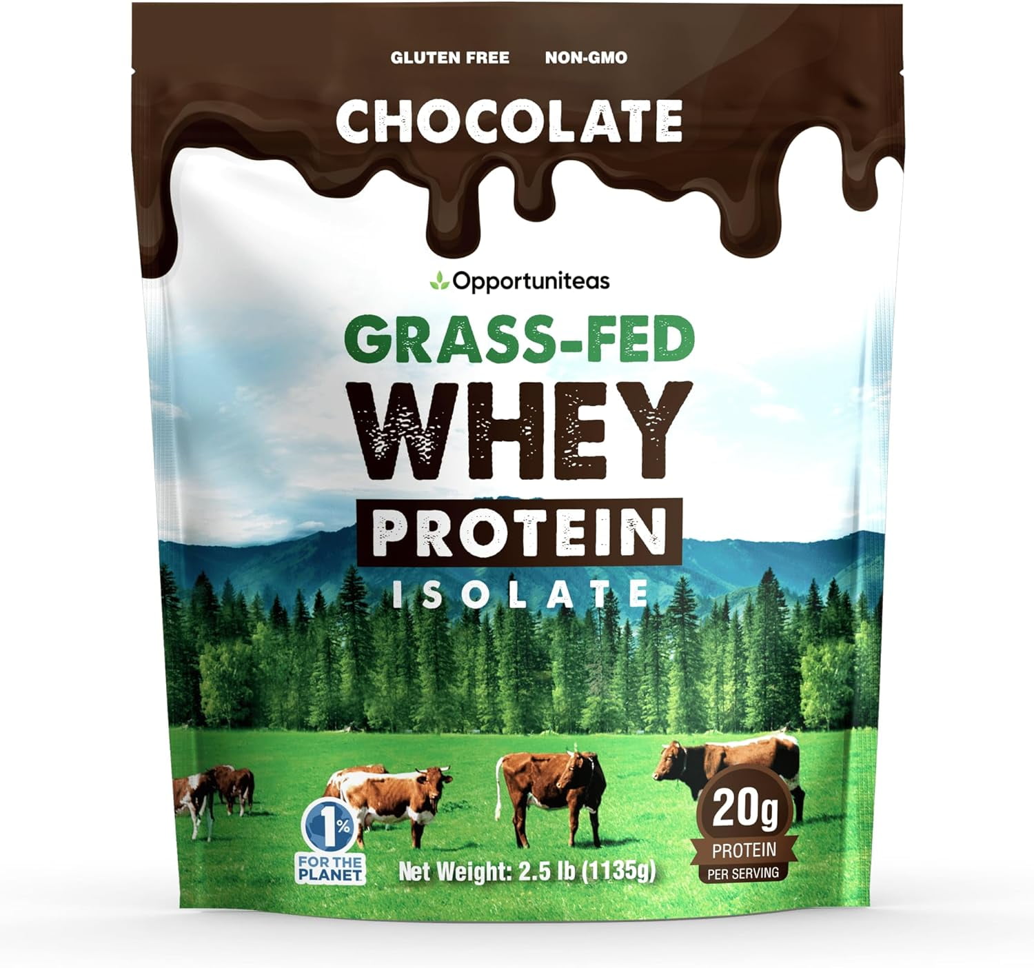 Grass Fed Chocolate Whey Protein Isolate Powder 20g Protein Powder Without Artificial