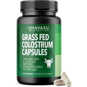 Havasu Nutrition Grass Fed Bovine Colostrum Capsules 1000mg, Immune & Gut Health Support, 90 Count