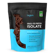 Legion Certified Grass Fed Whey Protein Isolate Powder, 20g of Protein Per Serving, Dutch Chocolate, 14.1 oz