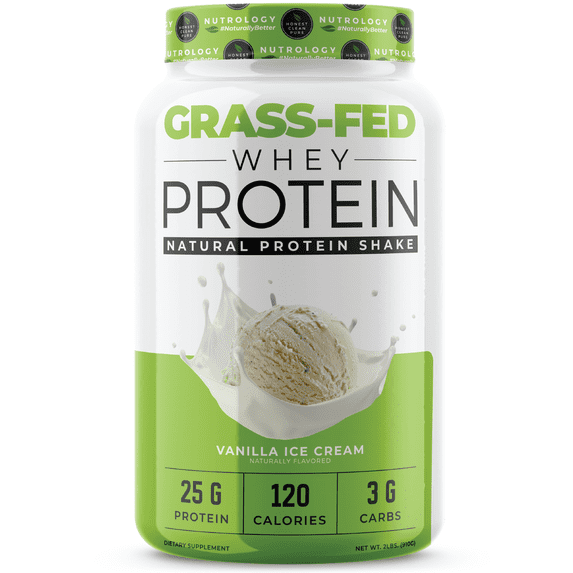 Grass-Fed Whey Protein – Non-GMO - Cold Processed Grass-Fed Whey Protein – Lean Muscle, Weight Management, Recovery, Healthy Aging – Boost Performance – Vanilla Ice cream (28 servings)