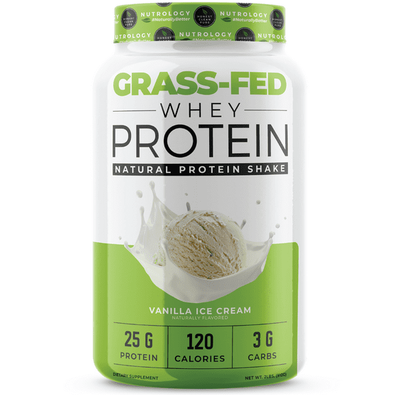Grass-Fed Whey Protein  Non-GMO - Cold Processed Grass-Fed Whey Protein  Lean Muscle, Weight Management, Recovery, Healthy Aging  Boost Performance  Vanilla Ice cream (28 servings)