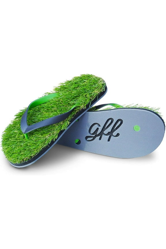 Synthetic Grass Slippers Comfort Non Slip Sandals for Men/Women/Kids - Black/Green Medium