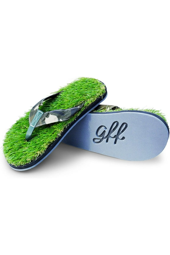 Synthetic Grass Slippers Comfort Non Slip Sandals for Men/Women/Kids - Camo/Green X Small