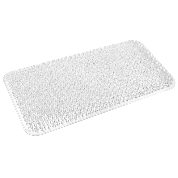 Dependable Industries Grass Foot Scrubber Bath Mat with Suction Cups 25 x 14 in Clear