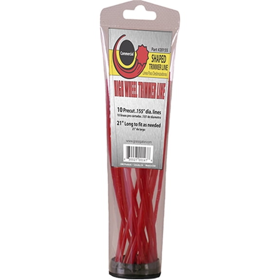 Grass Gator 20155A - .155" x 21 in Pre-Cut Heavy-Duty Trimmer Line (10 Count)