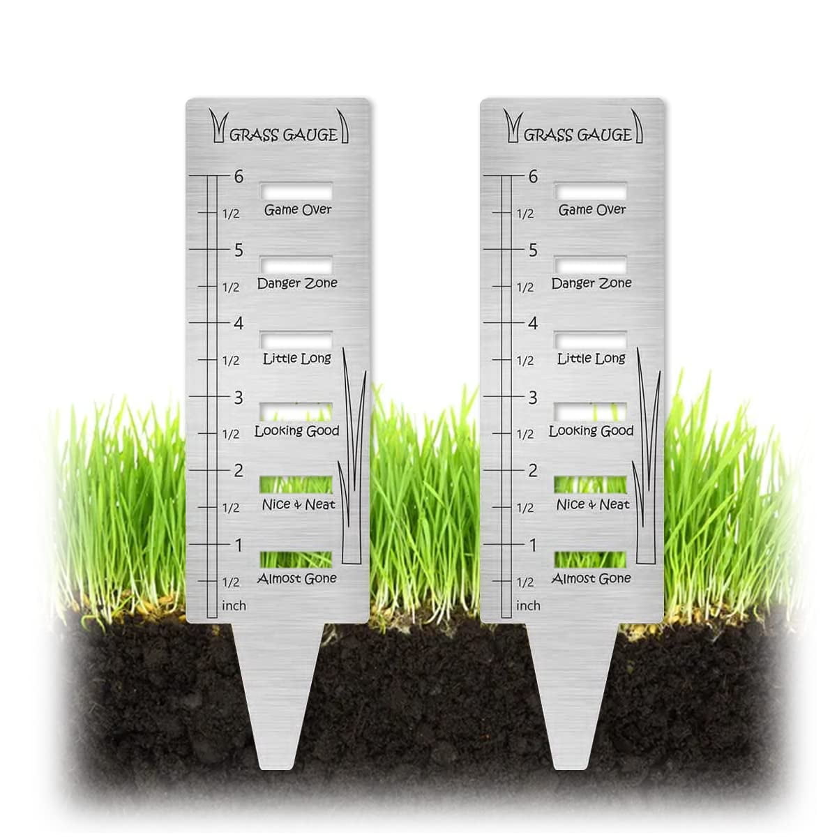 Grass Gauge，Stainless Steel Great STF9 Outdoor Grass Ruler Prune Plant