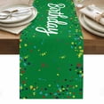 thumbnail image 1 of Grass Green Birthday Table Runner - 72 Inch Long, Kitchen Dining Table Runner Dresser Scarves, Colorful Confetti Ribbons Polka Dots Classroom Farmhouse Decor for Coffee Tables Wedding Party Banquet, 1 of 8