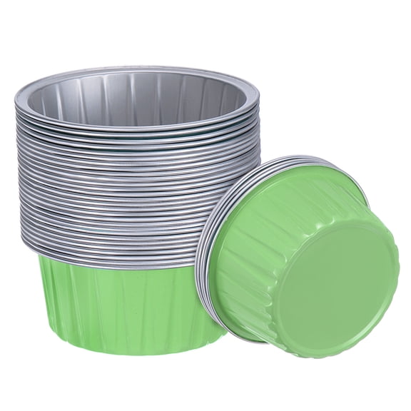 Grass Green Cupcake Cups, 50pcs 66x36x85mm Aluminum Foil Standard Cupcake Liners