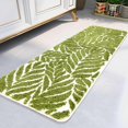 thumbnail image 1 of Grass Green Leaf Bathroom Runner - Bath Mats for Bathroom Non Slip Machine Washable Bathroom Decor Water Absorbent Bath Rugs for Sink Bathtub and Shower Leaves 18" x 47", 1 of 13