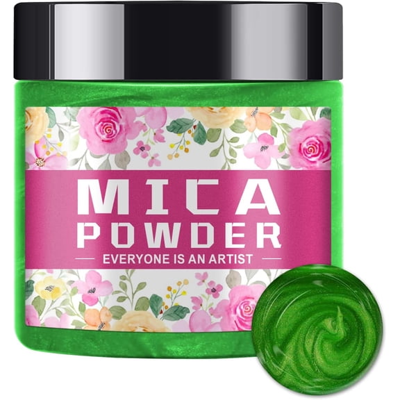 Grass Green Mica Powder for Soap Making - Vibrant Pigment for Epoxy Resin, Bath Bombs, Slime, Candles & DIY Crafts - Non-Toxic, Skin-Safe, Ultra-Fine Shimmer (Grass Green, 2 oz)