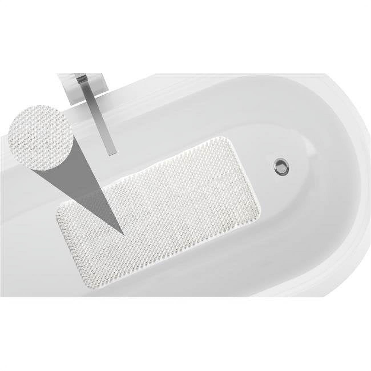 Grass Look Vinyl Bath Tub Mat, Size 14" x 26" in White