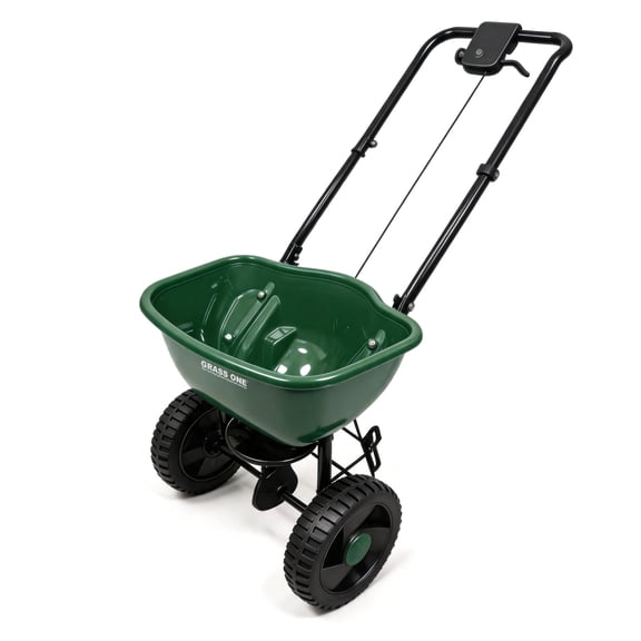 Grass One Mini Broadcast Spreader, Spreads Grass Seed, Fertilizer and Salt - Holds up to 5,000 sq. ft.