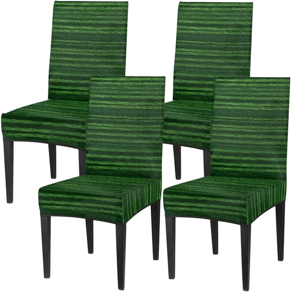 Grass Plants Chair Covers for Dining Room Set of 4, Washable Spandex Parsons Slipcovers, Removable Kitchen Chair Cover, Stretch Seat Protector for Home Party Hotel