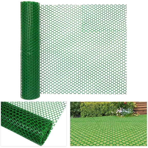 Grass Protection Mesh, 3 ft 32.8 ft Green Lawn Reinforcement Netting, Reusable HDPE Grass Reinforcement Mesh for Grass Parking, Driveways, Turf Protection