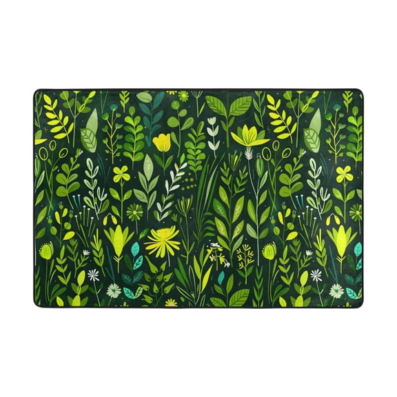 Grass Seamless Rug 36x24in Memory Foam Absorbent Non Slip Plush for Bathroom Kitchen Entryway