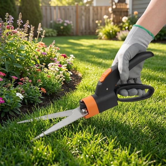 ChenHW Grass Shears with 360 Swivel Blades Stainless Steel Hand Scissors for Lawn & Garden