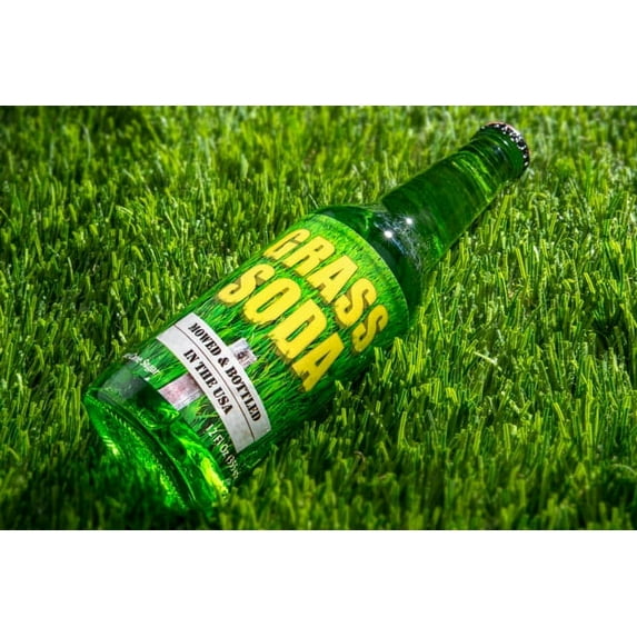 Grass Soda A unique sweet drink flavored like fresh-cut grass.