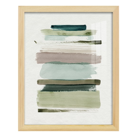 Grass Stains I - Framed Print w/glass - Natural Wood