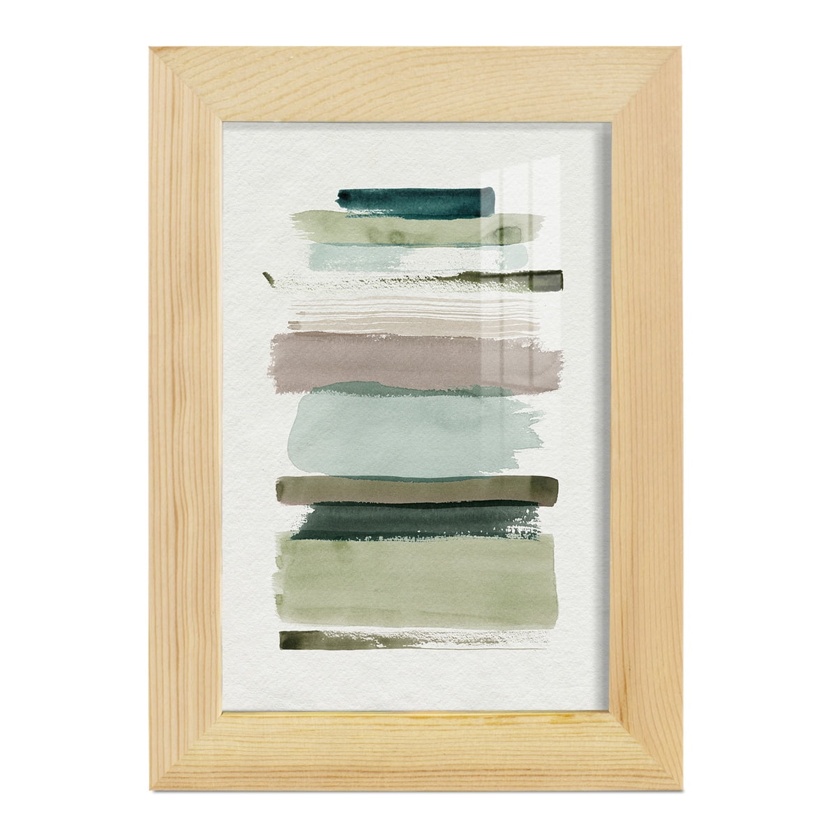 Grass Stains I - Framed Print w/glass - Natural Wood
