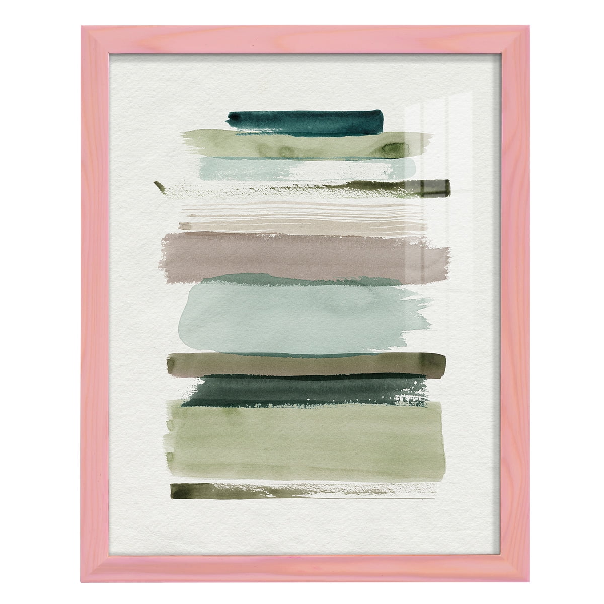 Grass Stains I - Framed Print w/glass - Sunset Pink