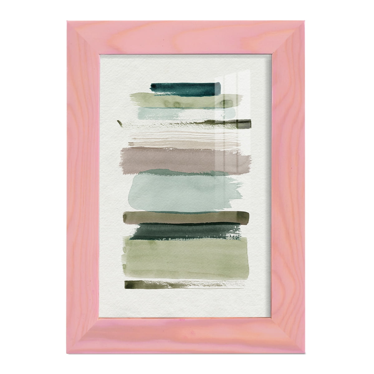Grass Stains I - Framed Print w/glass - Sunset Pink
