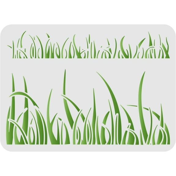 Grass Stencil 11.7x8.3" Blade Template for Painting Landscape Cattail Leaves Drawing on Wood Furniture Wall Paper Mixed Color 1pc