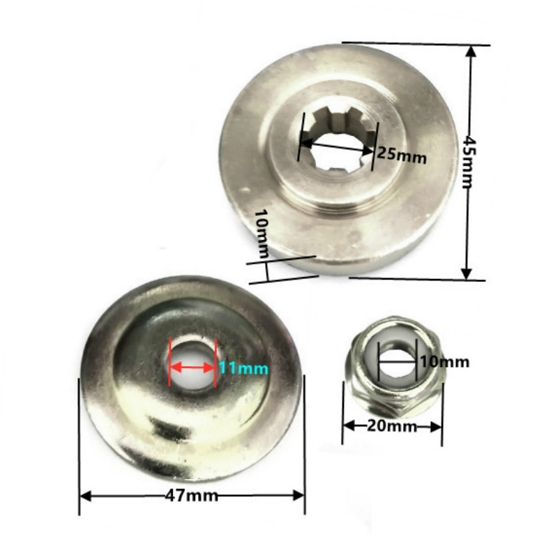 Grass Tray Weeding Wheel for Lawnmower 8/6 inch Steel Wire Grass