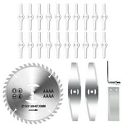 Grass Trimmer Blades for Tanbaby 6-Inch Weed Eaters(Included 5 * Plastic Blades, 2 * Stainless Steel Blades,1 * Anti-tangle Blade, 1 * 6 Inch Alloy Saw Blade)