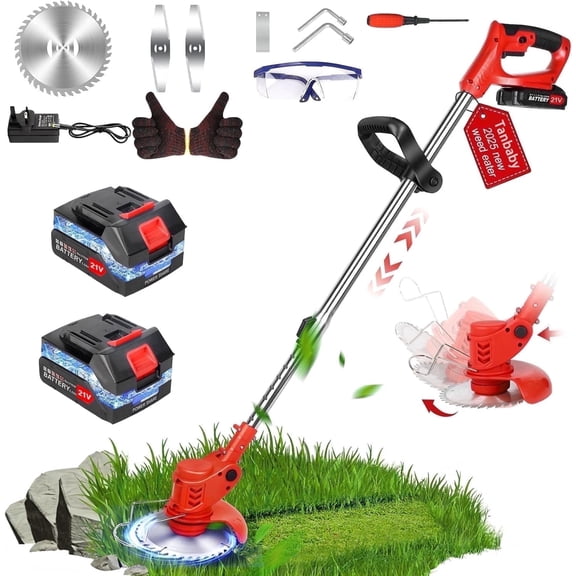 Weed Eaters Cordless, Tanbaby 3-in-1 Battery Powered, 6 inch Grass Trimmer & String Trimmer/Edger Kit for Lawn Garden Trimming