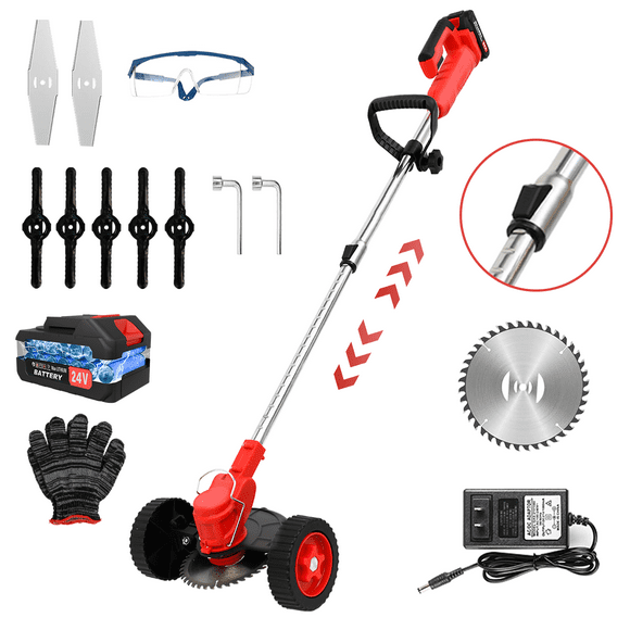 Grass Trimmer Cordless Electric Weed Eaters & Weed Trimmer,Weed Lawn Edge Trimmer,Mower with Upgraded Wheels