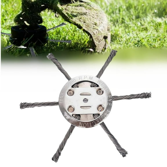 Grass Trimmer Head Replacement Accessory Weeding Wheel for Brush Cutter Electric Mower Wire Head Brush Disc Wire Wheel Trimming Head 6 Blade Attachments