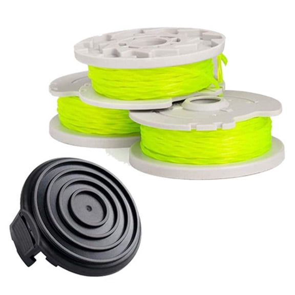 Grass Trimmer Spool Replacement Line Compatible with WORX WA0014 WG168 WG184 WG184.9 WG190 WG191, 20ft 2.0mm, 3 Spools 1 Cap