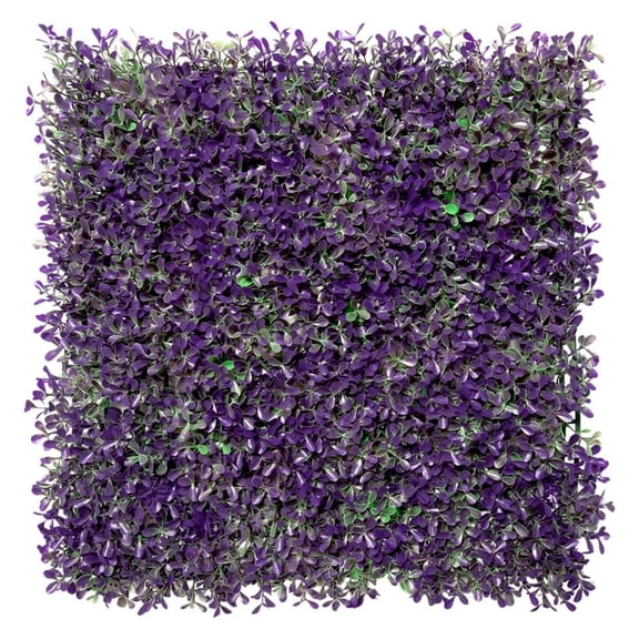Grass Wall Panel 20'x20', 1Pack Artificial Greenery Wall Backdrop Faux Fence Privacy Screen Fake Hedge Topiary Boxwood Décor for Indoor Outdoor, Purple Leaves