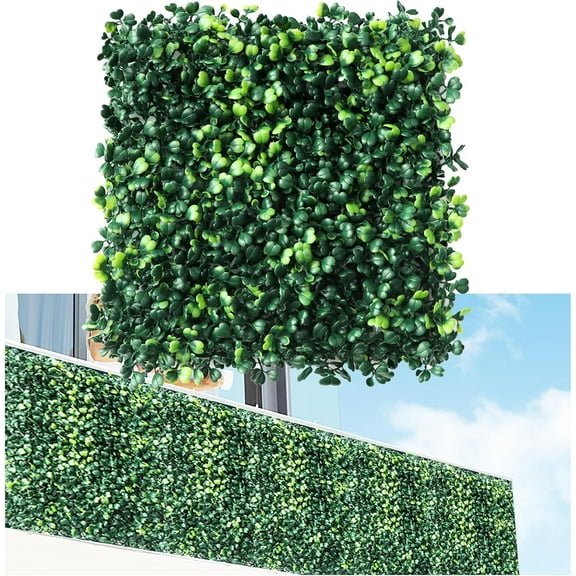 Grass Wall Panels,12Pcs 10"x 10" Artificial Boxwood Hedge Panels for Indoor Outdoor Decor,Higher Density Faux Greenery Wall Backdrop Green Wall Privacy Screen for Patio Party and Backyard