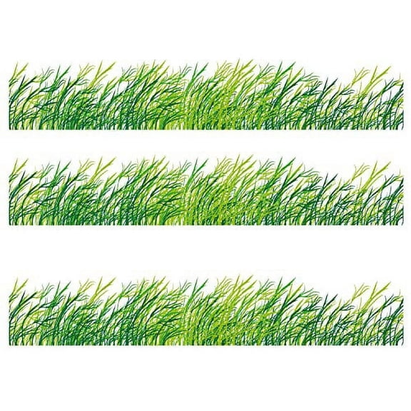 Grass blowing in the wind Edible Icing Image Cake Border Strips & Cake Toppers, by TNCT (3 Count)